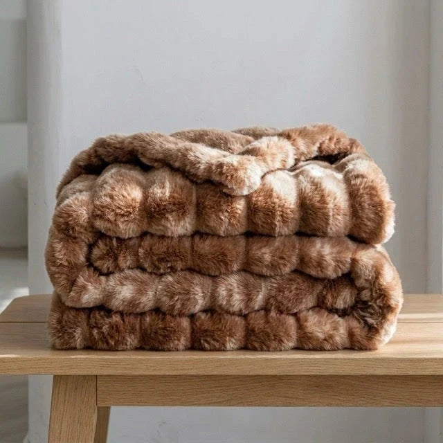 Kunstbont knuffeldeken in konijnenbontlook – zacht en warm