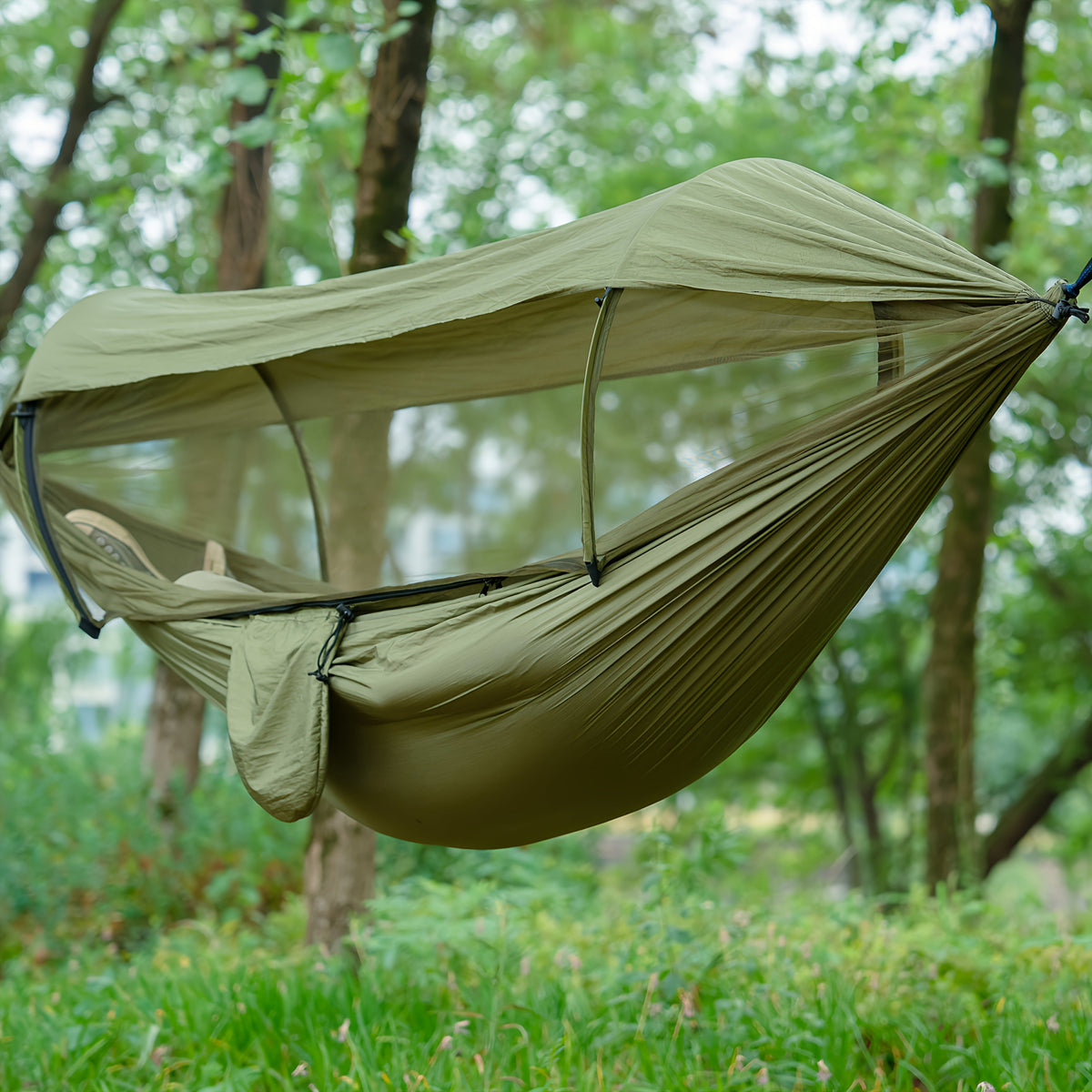 Outdoor Hangmat met Muggennet en Zonnedak – 3-in-1 Camping Hangmat 260x140 cm