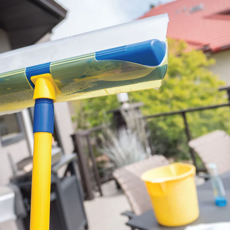Streepvrije Glasreiniger Set met Siliconen Wisser 30 cm en Microvezeldoek
