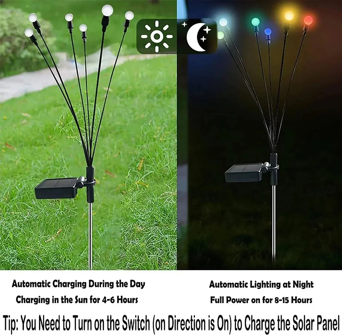 Zonne-energie Tuinverlichting met Glimwormjeseffect – Solar LED Buitenlamp