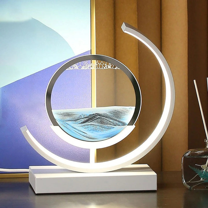 LED tafellamp met bewegend zandlandschap – decoratief sfeerlich