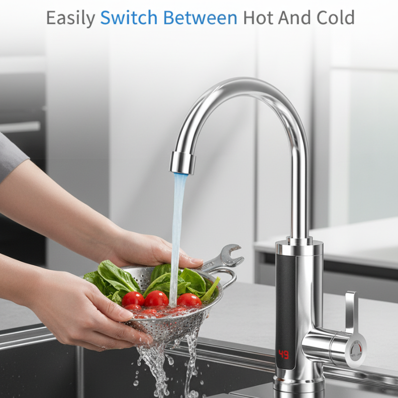 Keukenkraan met direct kokend water en LED-temperatuurweergave