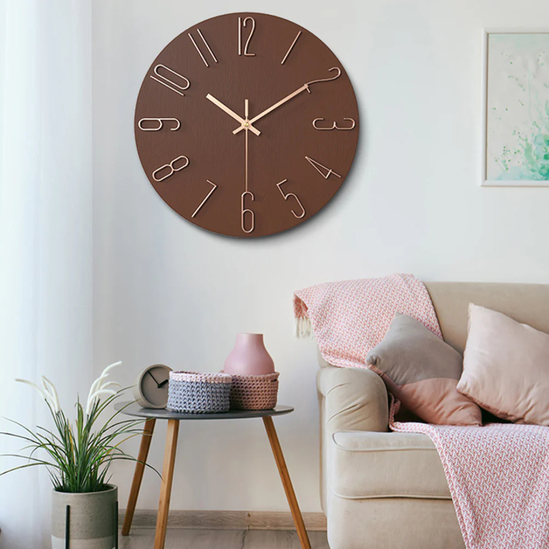 Moderne wandklok voor woonkamer – geruisloze kwartaandrijving