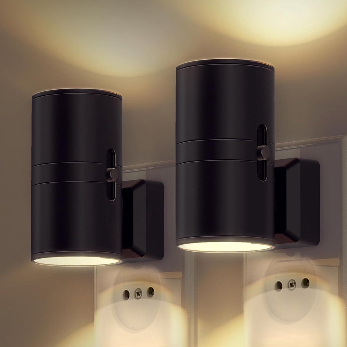 Insteek LED wandlamp met dag-nachtsensor – dimbaar warm wit licht