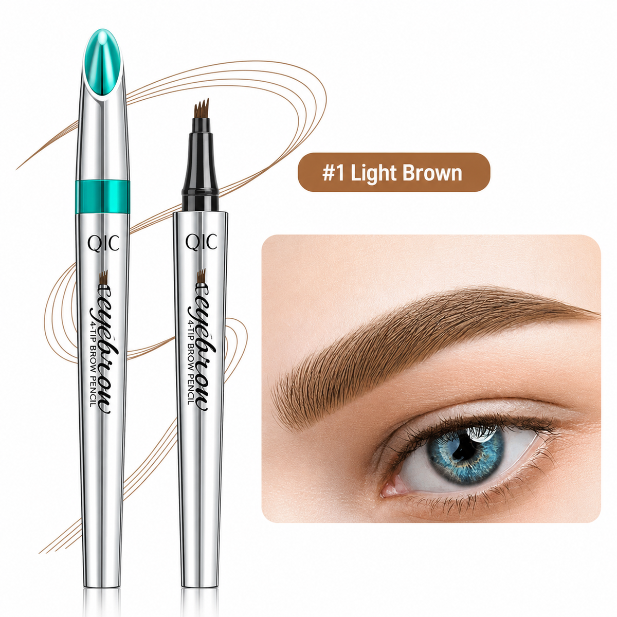 3D wenkbrauwstift met microblading-effect en vierdubbele punt