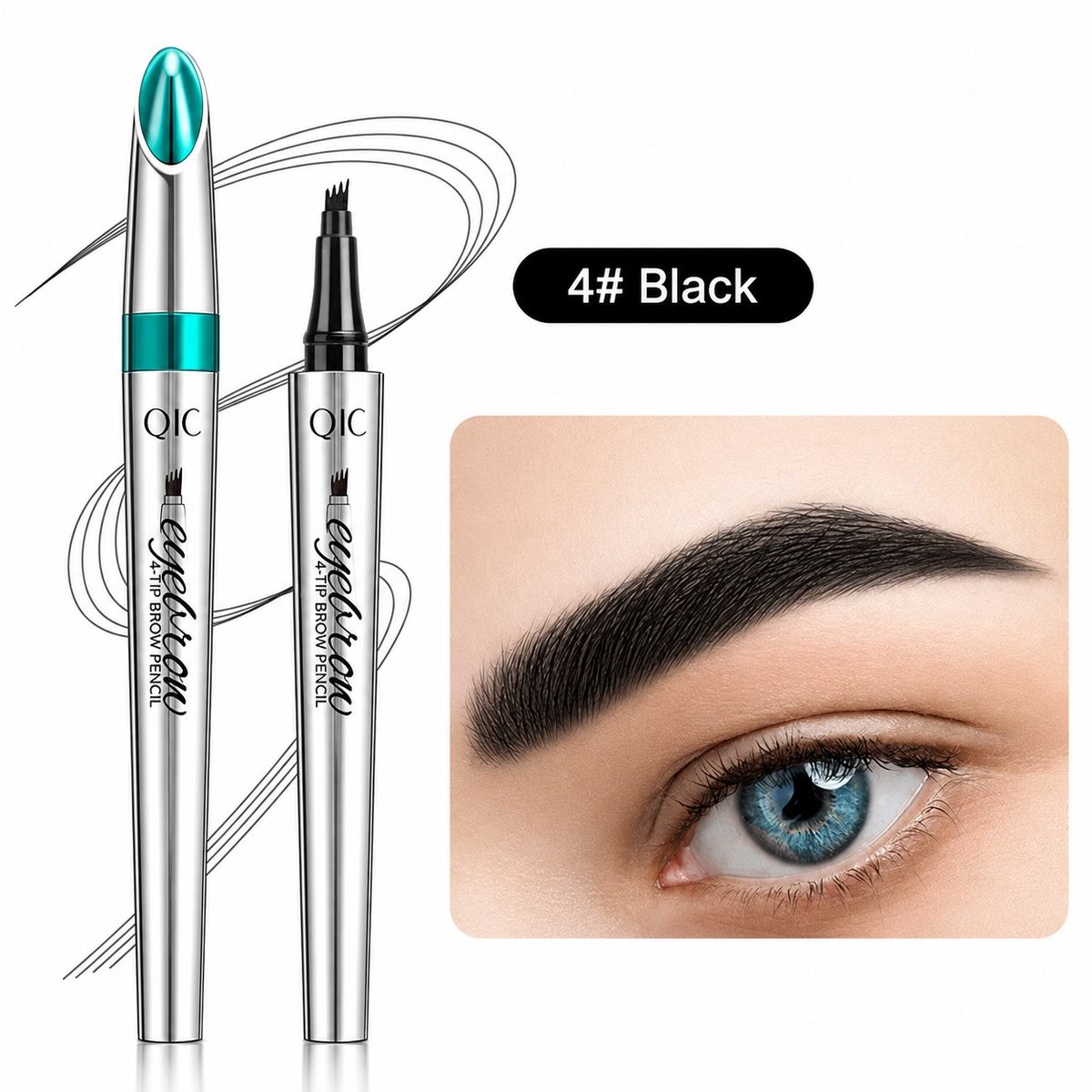 3D wenkbrauwstift met microblading-effect en vierdubbele punt