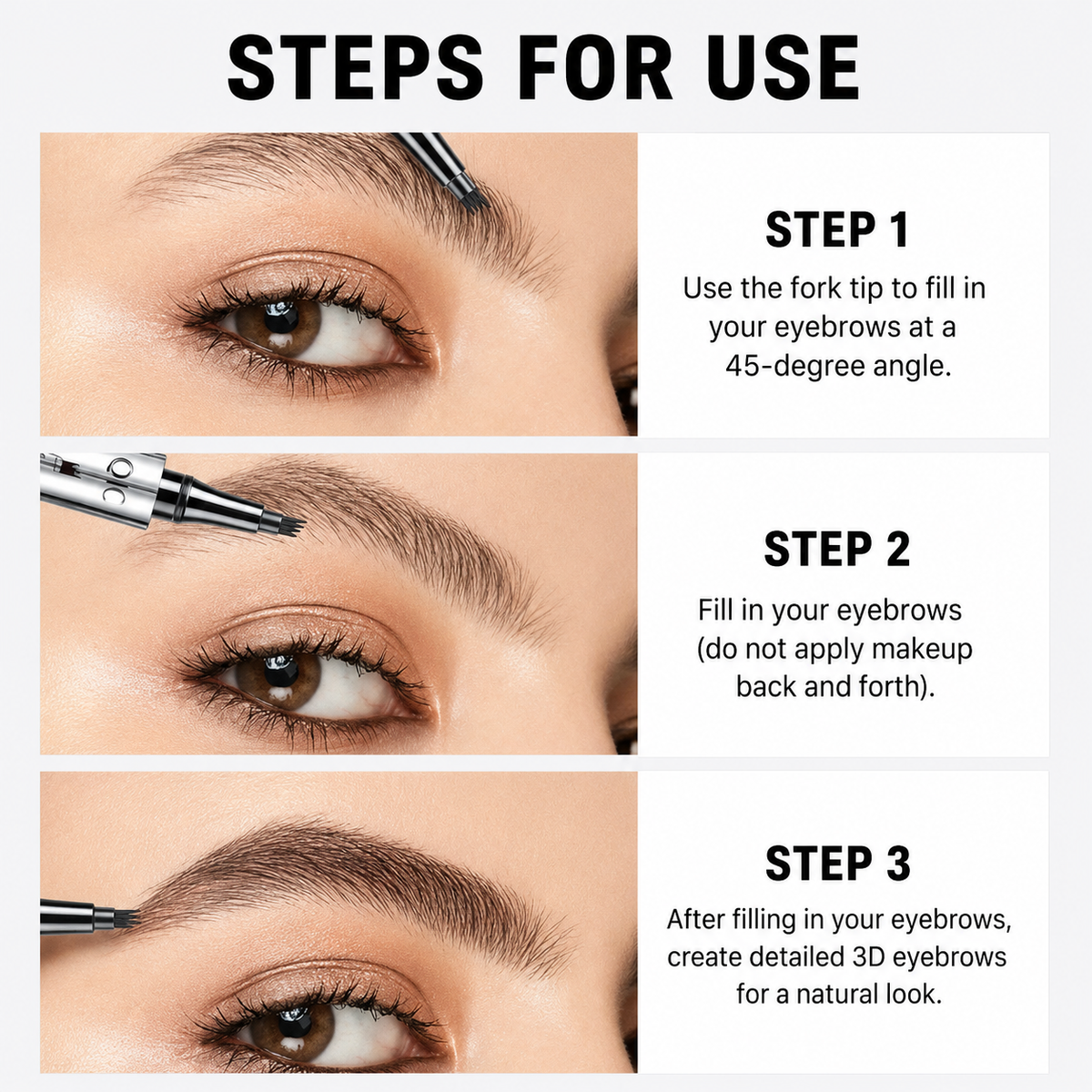 3D wenkbrauwstift met microblading-effect en vierdubbele punt