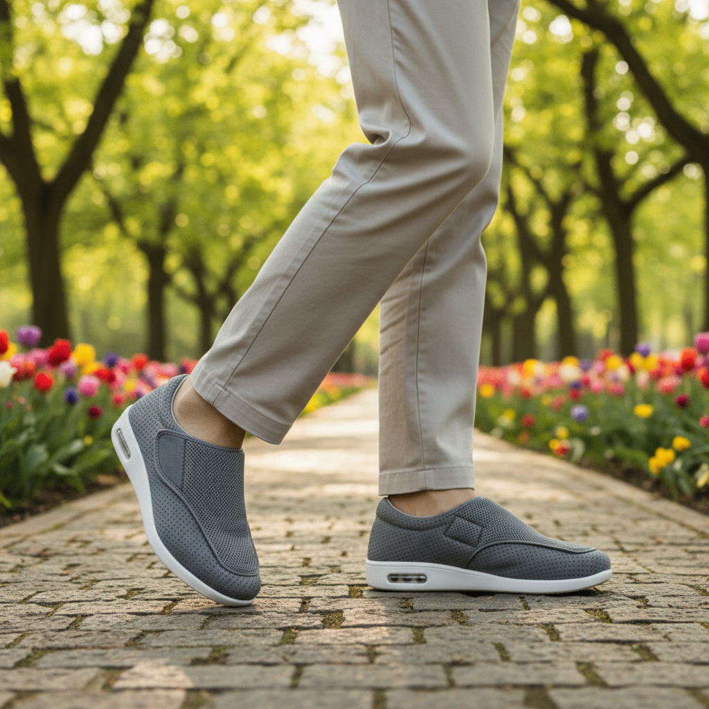 Diabetische schoenen met extra brede pasvorm en memory foam zool