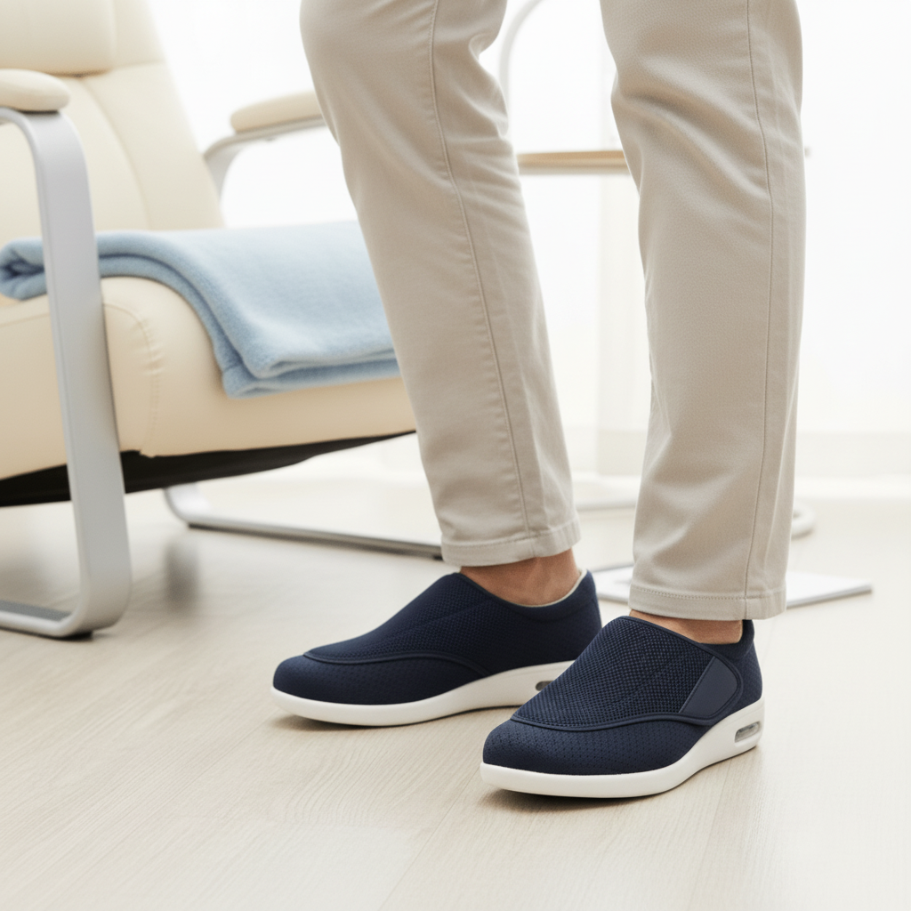 Diabetische schoenen met extra brede pasvorm en memory foam zool