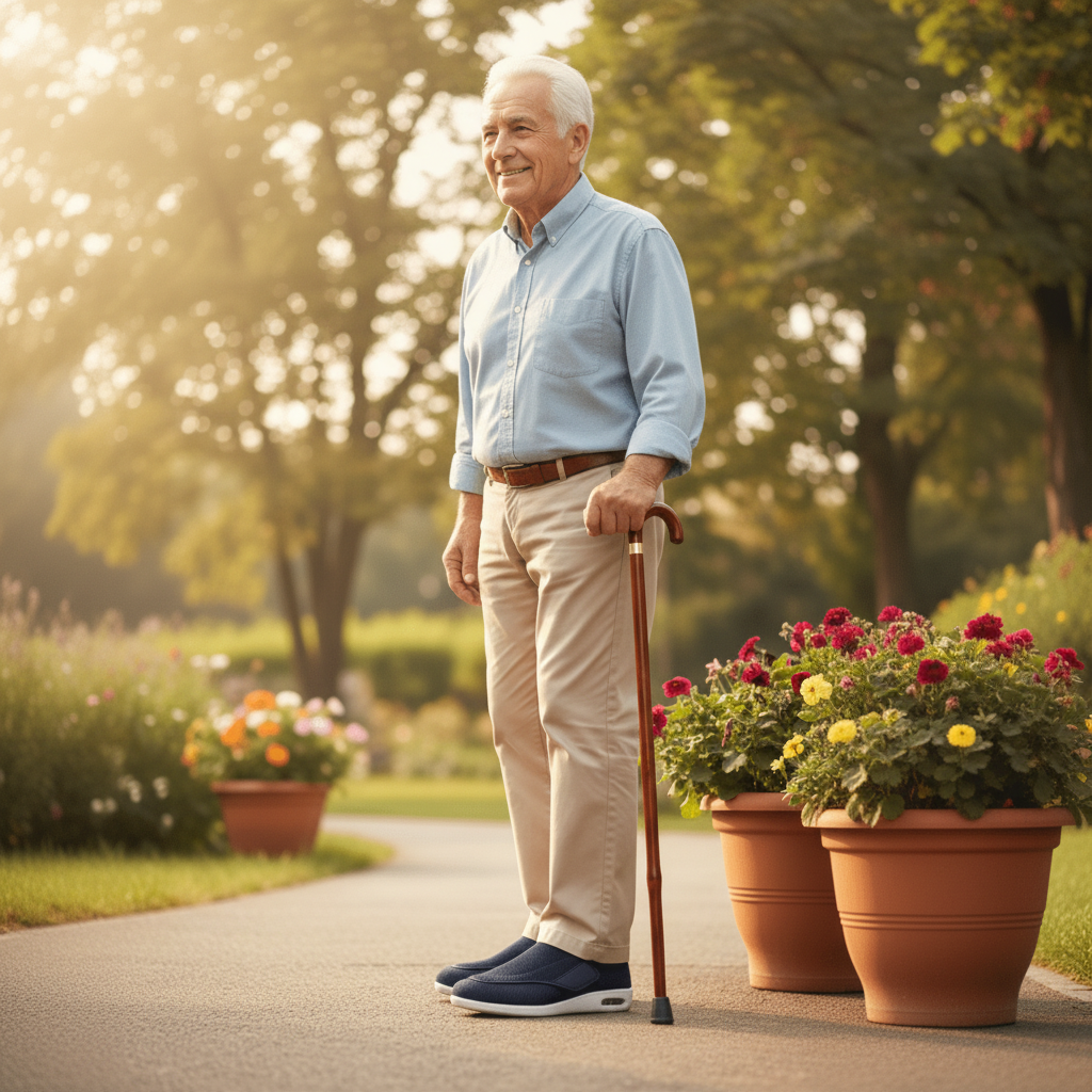 Diabetische schoenen met extra brede pasvorm en memory foam zool