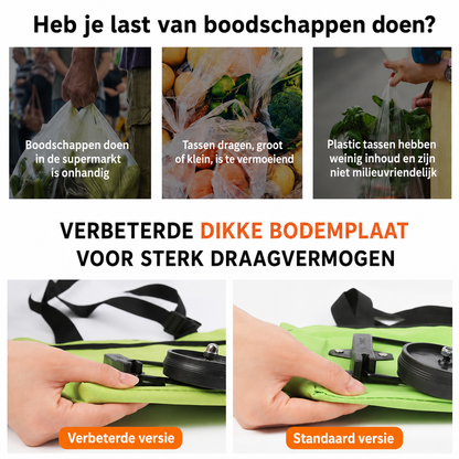 Opvouwbare Boodschappentrolley met Wielen – 2-in-1 Tas en Trolley