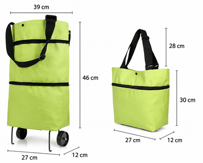 Opvouwbare Boodschappentrolley met Wielen – 2-in-1 Tas en Trolley