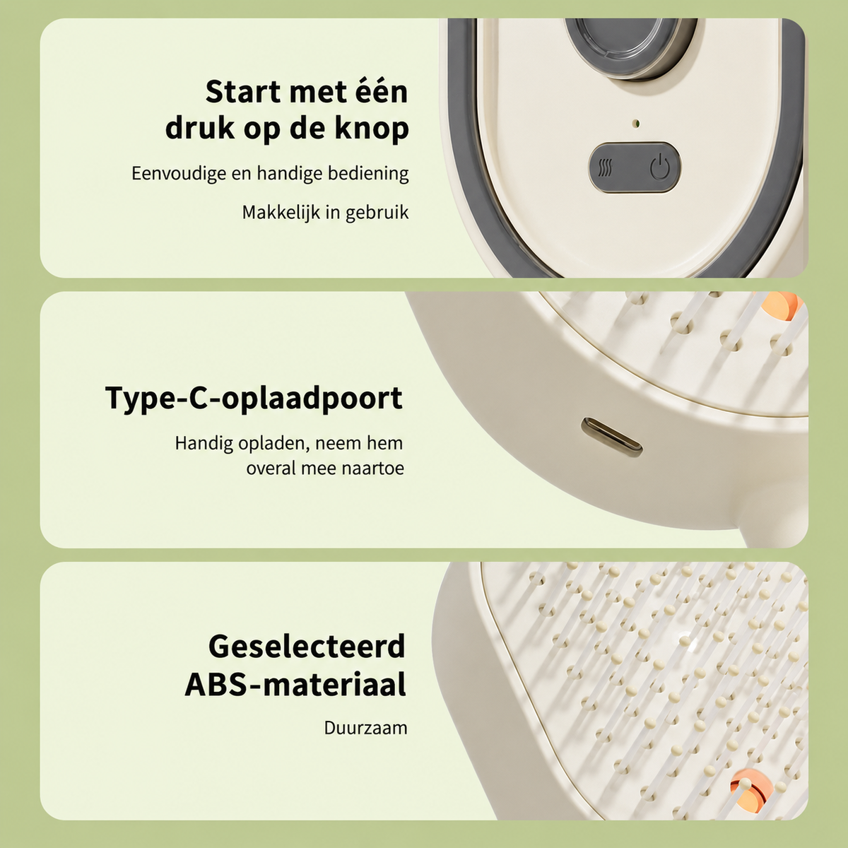 Elektrische Spray Haarborstel voor Ontwarren, Hydrateren en Stylen