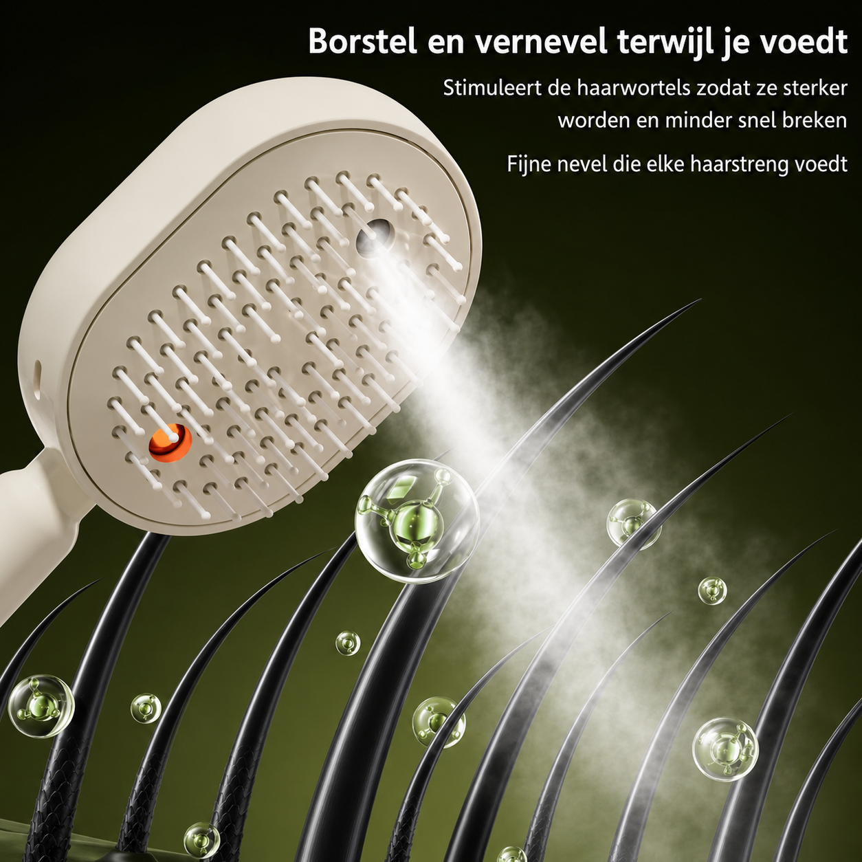 Elektrische Spray Haarborstel voor Ontwarren, Hydrateren en Stylen