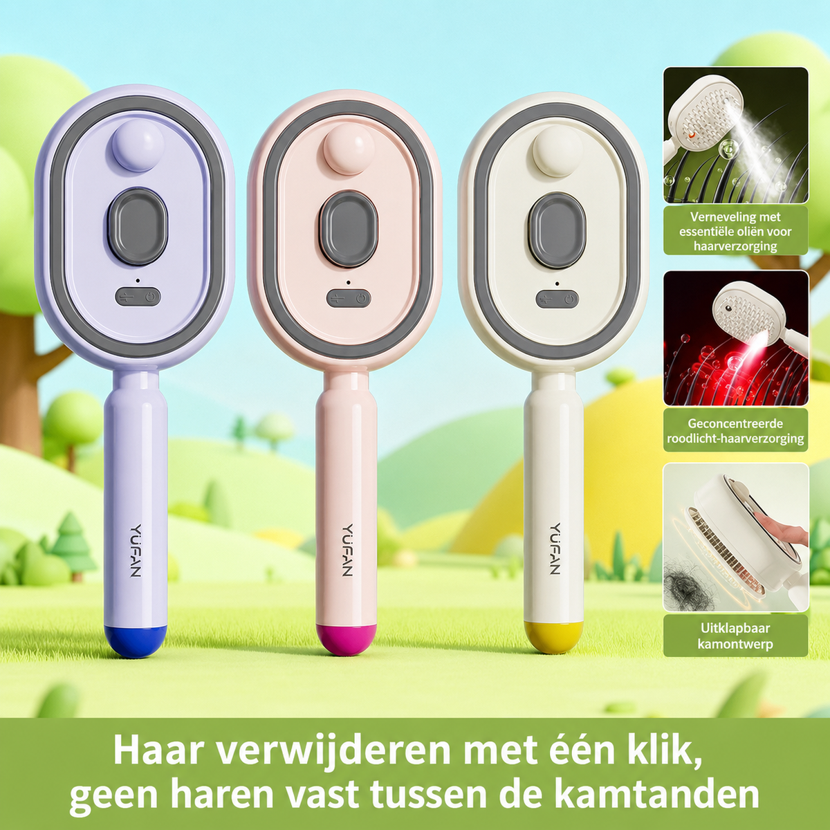 Elektrische Spray Haarborstel voor Ontwarren, Hydrateren en Stylen