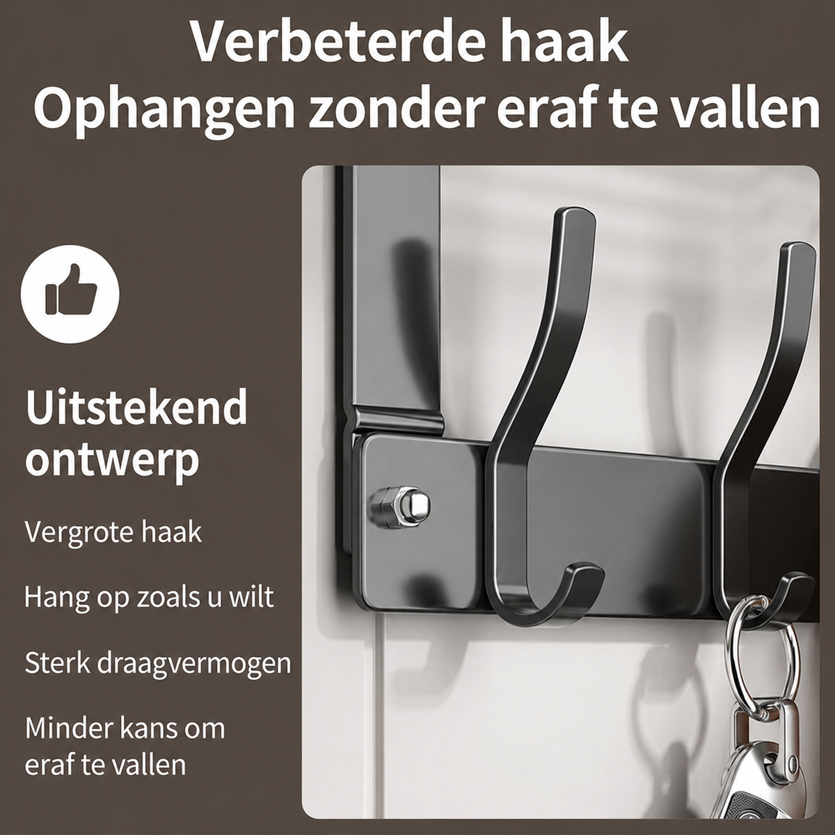 Deurorganizer met Mand en Haken – Zonder Boren of Schroeven
