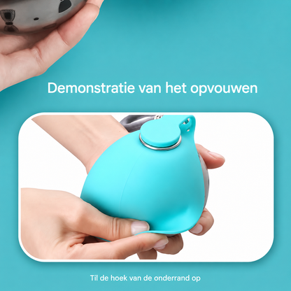 Roestvrijstalen Honden Drinkfles met Afneembare Siliconen Drinkbak – 285 ml