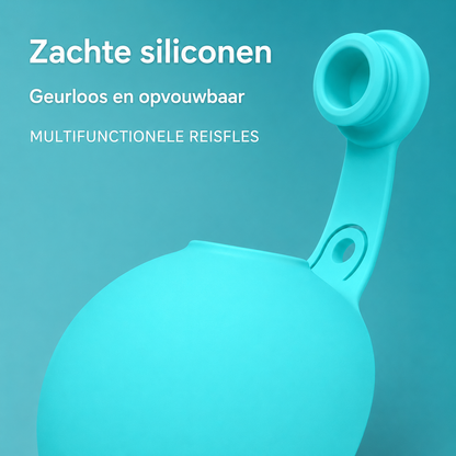 Roestvrijstalen Honden Drinkfles met Afneembare Siliconen Drinkbak – 285 ml
