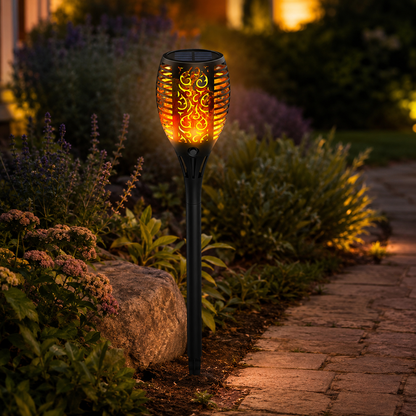 Zonne-energie Tuinfakkel met Automatische Lichtsensor voor Buiten