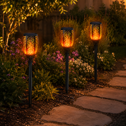 Zonne-energie Tuinfakkel met Automatische Lichtsensor voor Buiten