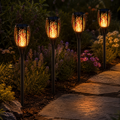Zonne-energie Tuinfakkel met Automatische Lichtsensor voor Buiten