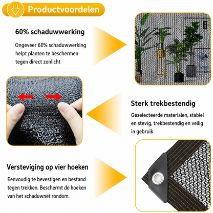 Schaduwnet voor Kas, Tuin en Terras met 70–80% UV-bescherming