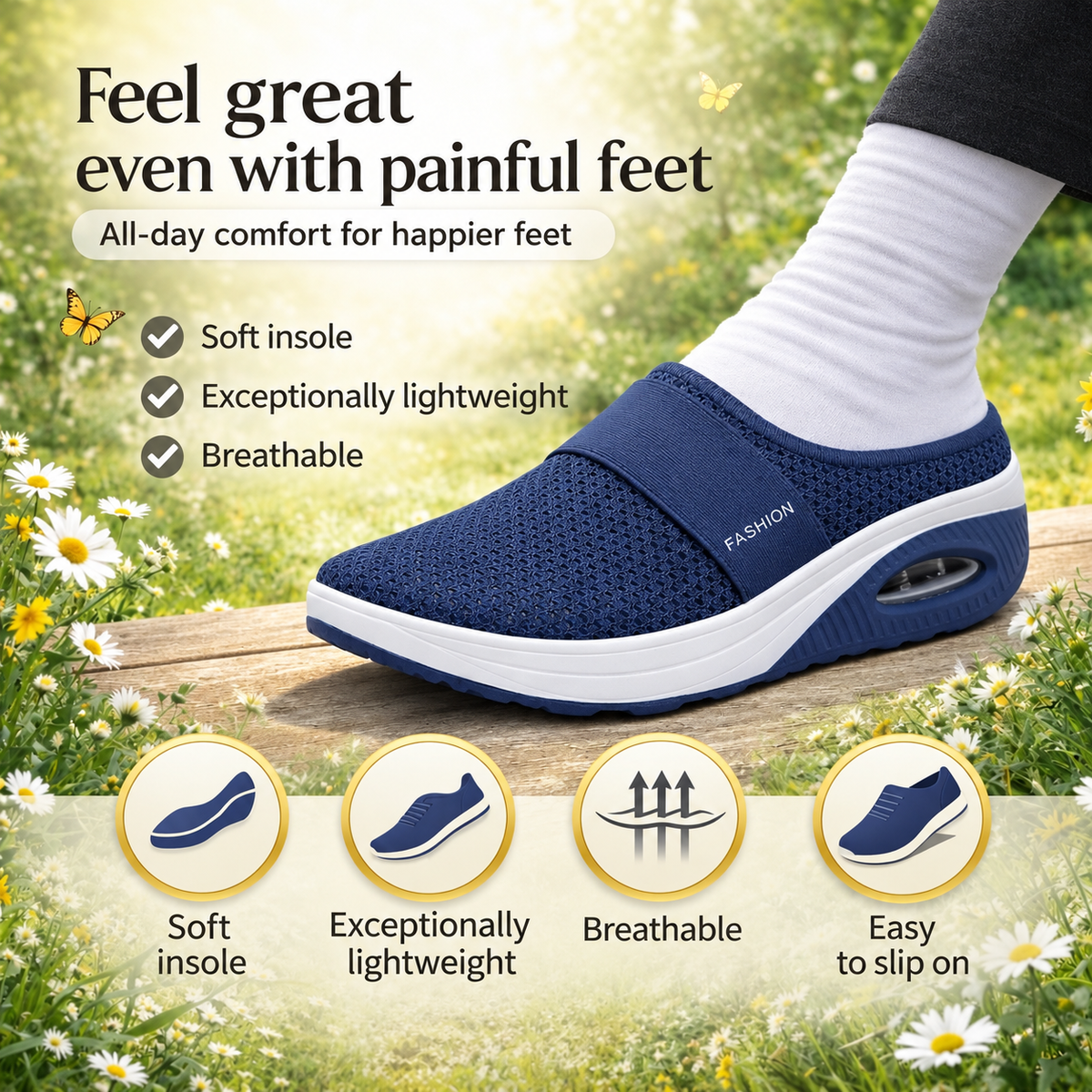 Instap pantoffels met luchtzool – licht en ademend huisschoeisel
