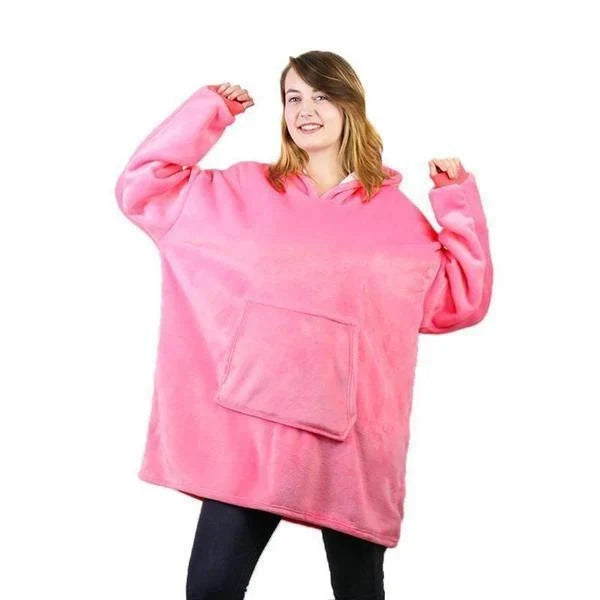 Deken-hoodie met fleece voering, capuchon en voorzak