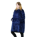 Deken-hoodie met fleece voering, capuchon en voorzak