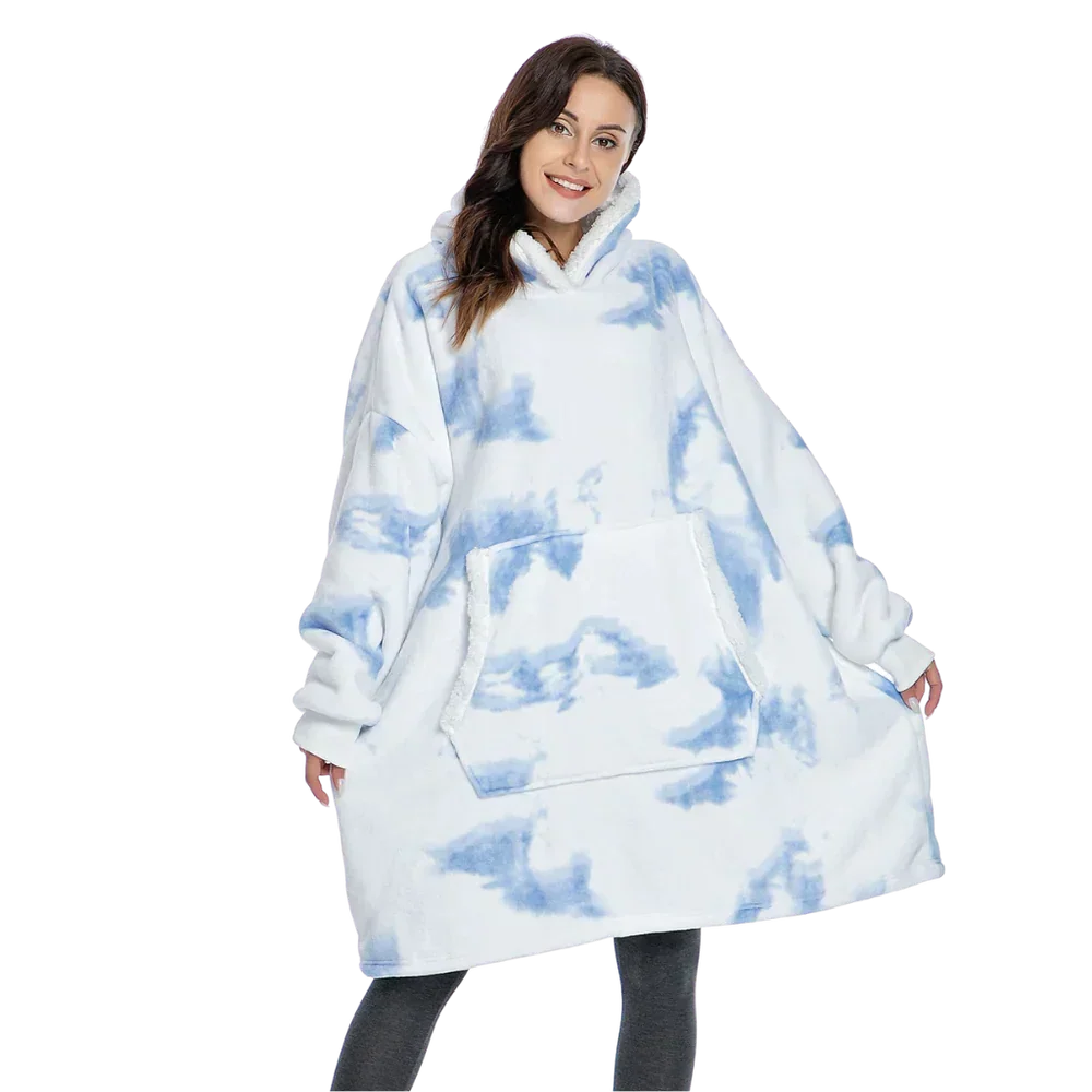 Hoodie met Sherpa en Flanel – One Size voor Dames en Heren