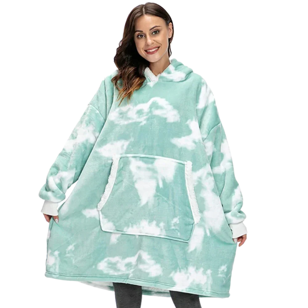 Hoodie met Sherpa en Flanel – One Size voor Dames en Heren