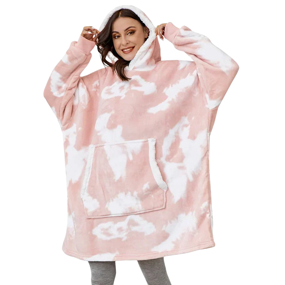 Hoodie met Sherpa en Flanel – One Size voor Dames en Heren