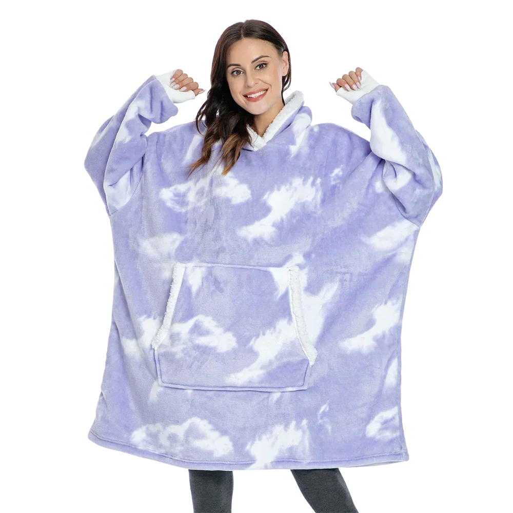 Hoodie met Sherpa en Flanel – One Size voor Dames en Heren