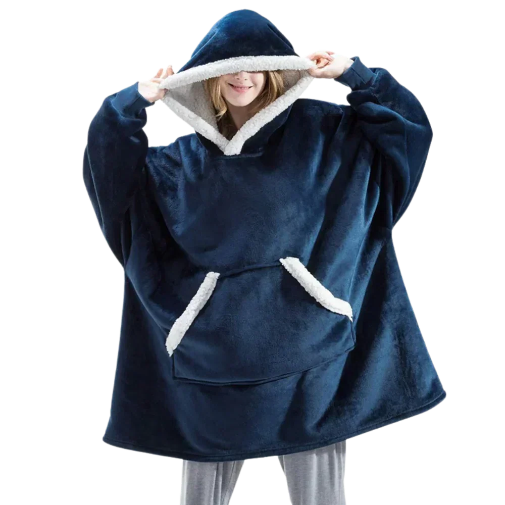 Hoodie met Sherpa en Flanel – One Size voor Dames en Heren