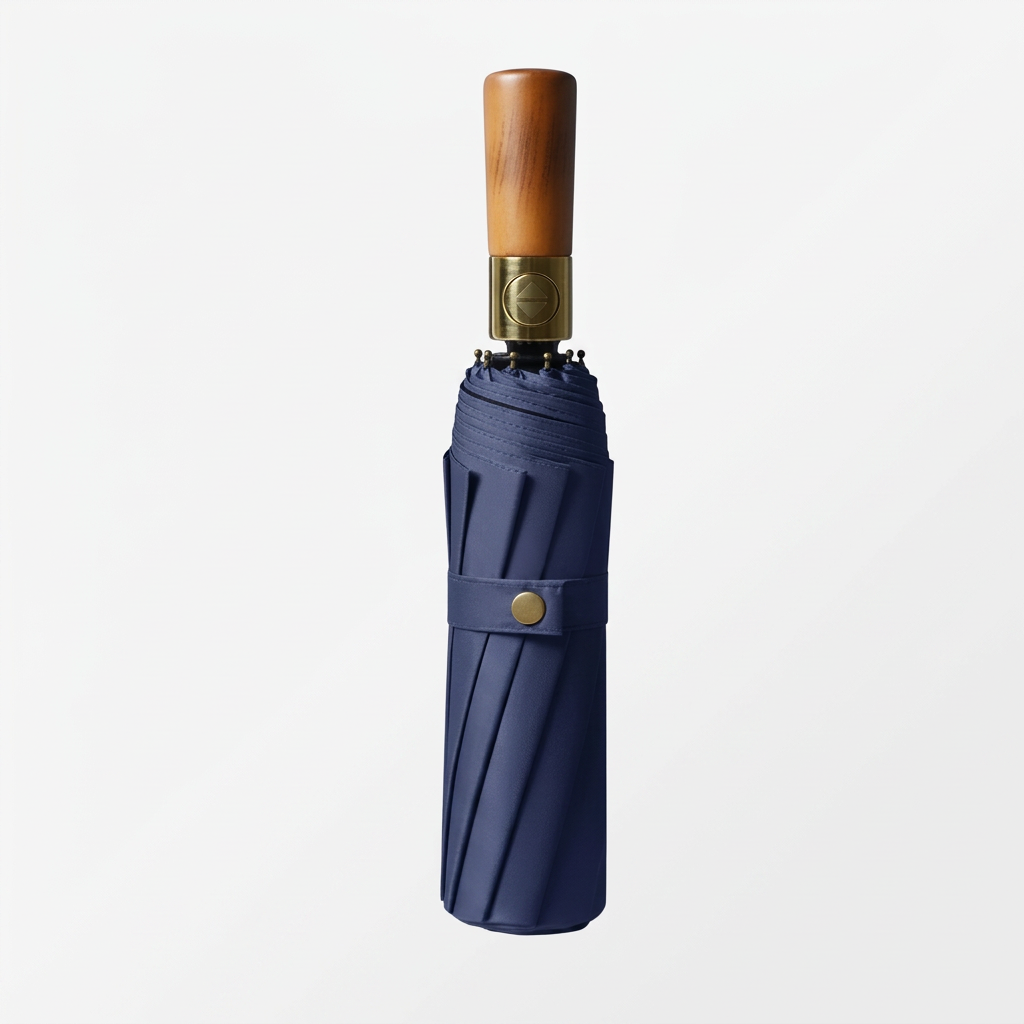 Automatische opvouwbare paraplu met houten handvat – windproof