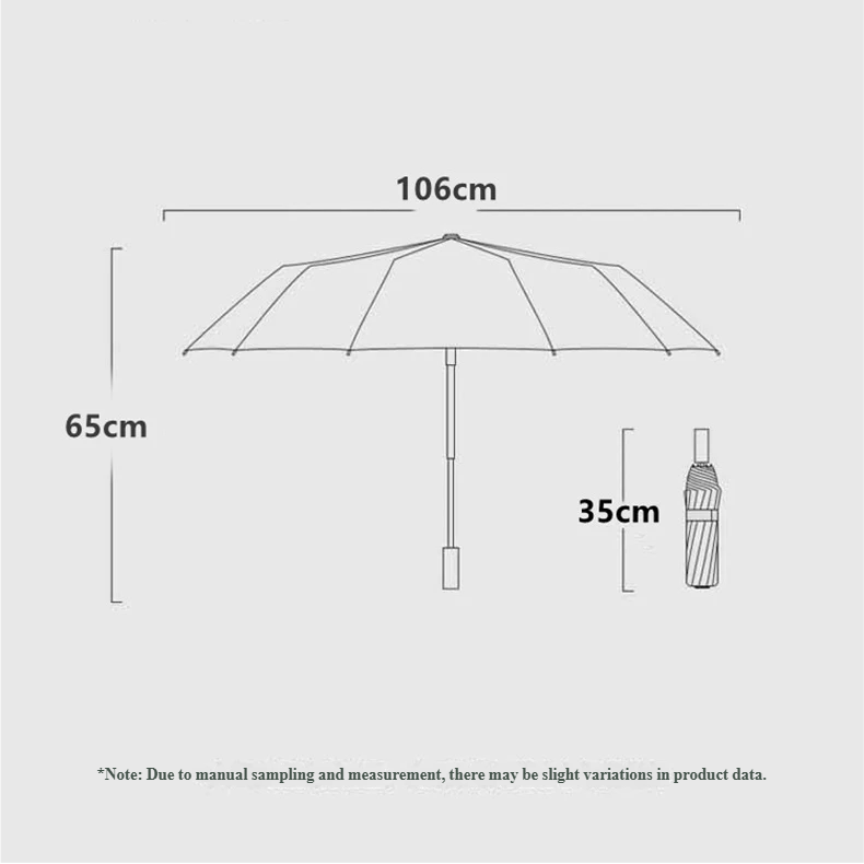 Automatische opvouwbare paraplu met houten handvat – windproof