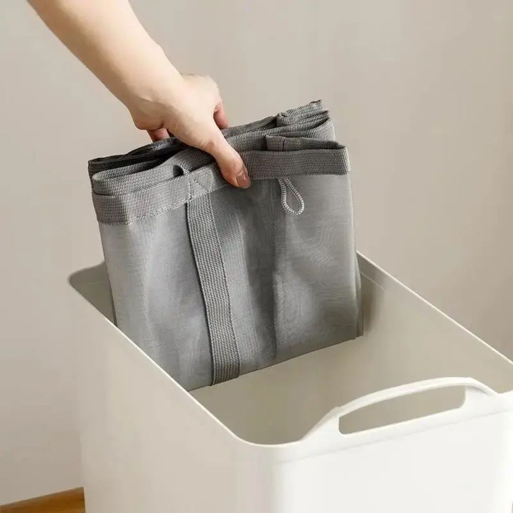 Opvouwbare wasmand van mesh – luchtig en ruimtebesparend