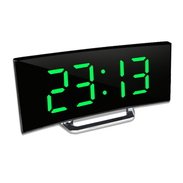 Digitale Wekker met Gebogen LED-Spiegeldisplay en Crescendo-Alarm