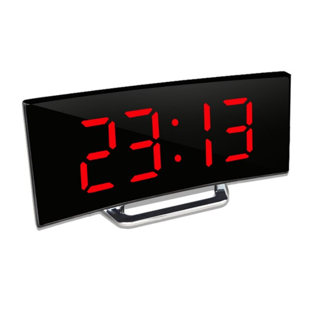 Digitale Wekker met Gebogen LED-Spiegeldisplay en Crescendo-Alarm