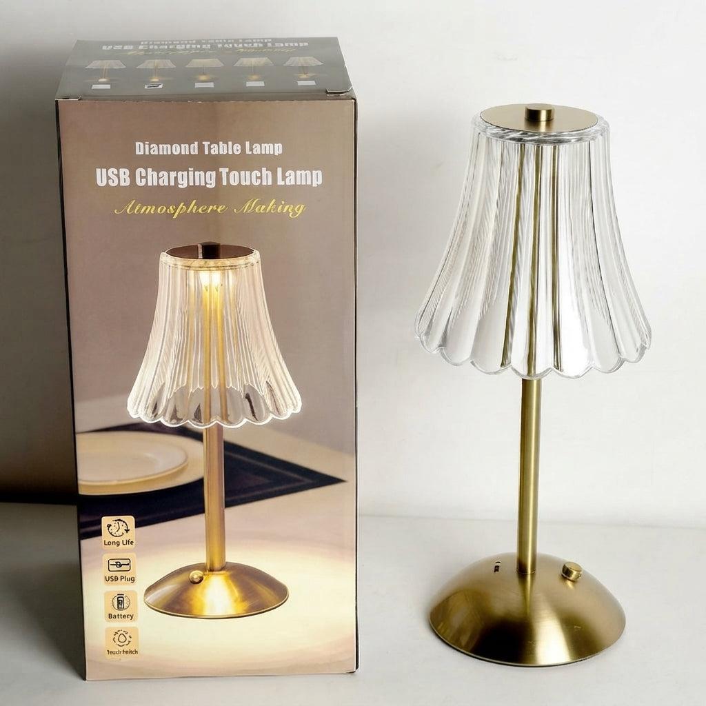 Draadloze tafellamp met touch-dimmer en accu in retro-design