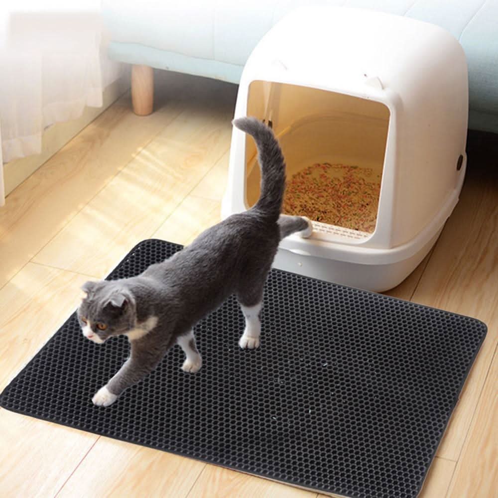Kattenbakvloermat met waterdichte onderkant – minder strooisel