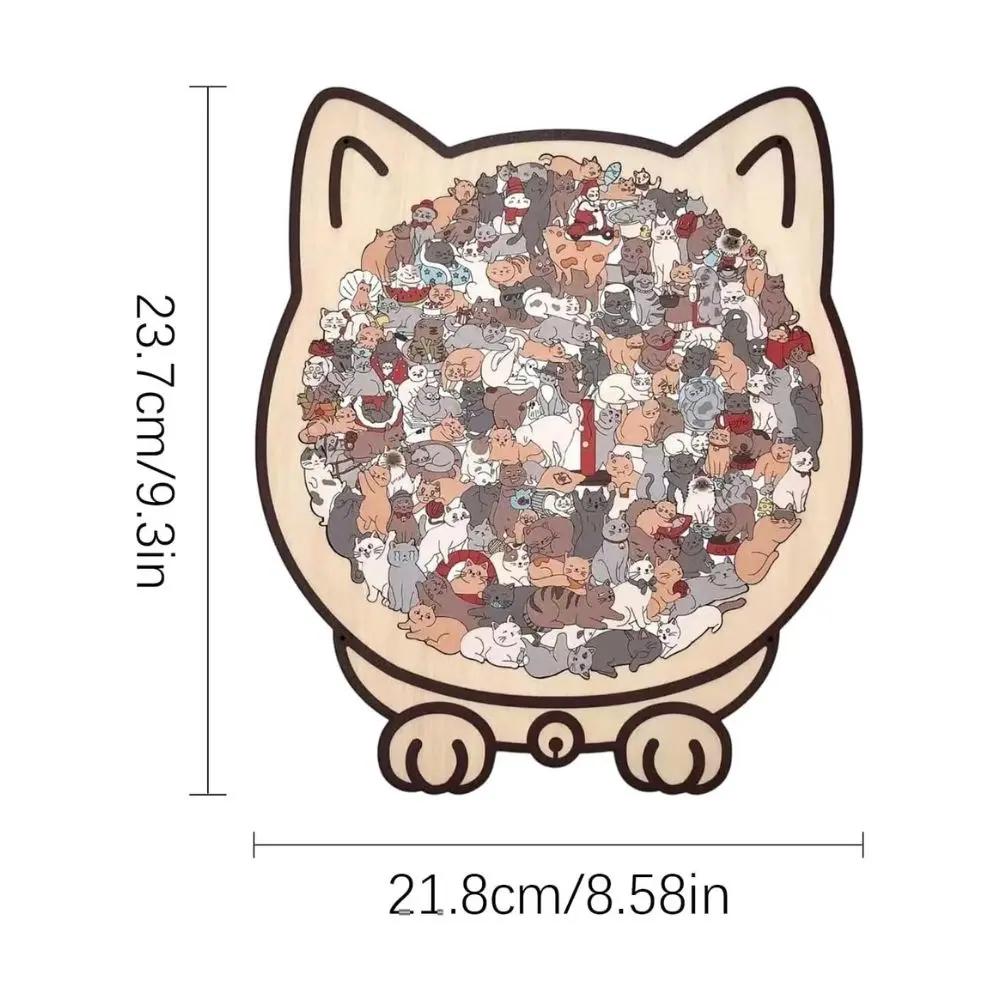 Houten Kattenpuzzel 135 Stukjes – Mindful Puzzelen met Kunstzinnig Design
