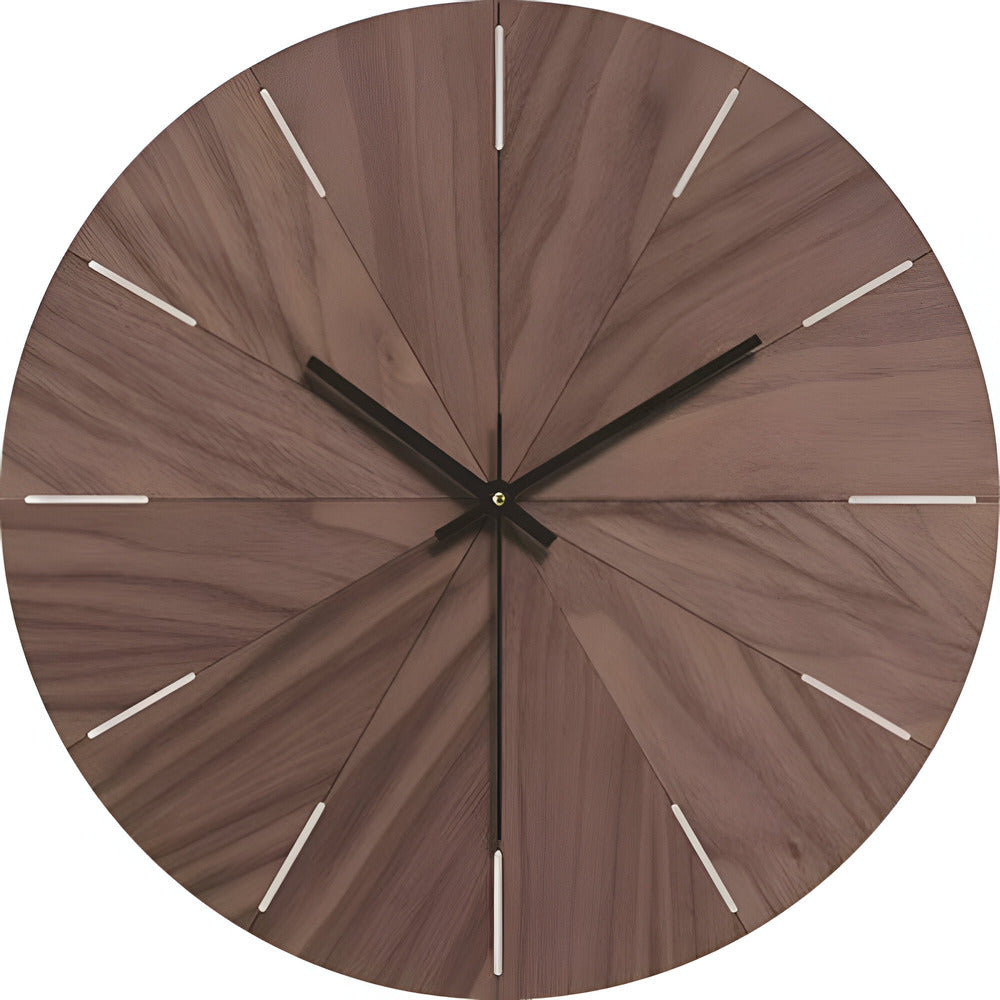Moderne houten wandklok – geruisloos kwartuurwerk minimalistisch