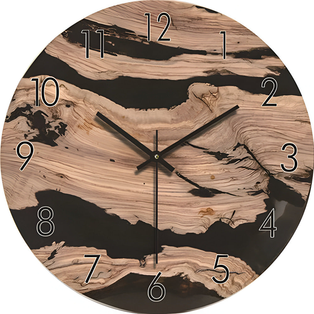 Moderne houten wandklok – geruisloos kwartuurwerk minimalistisch