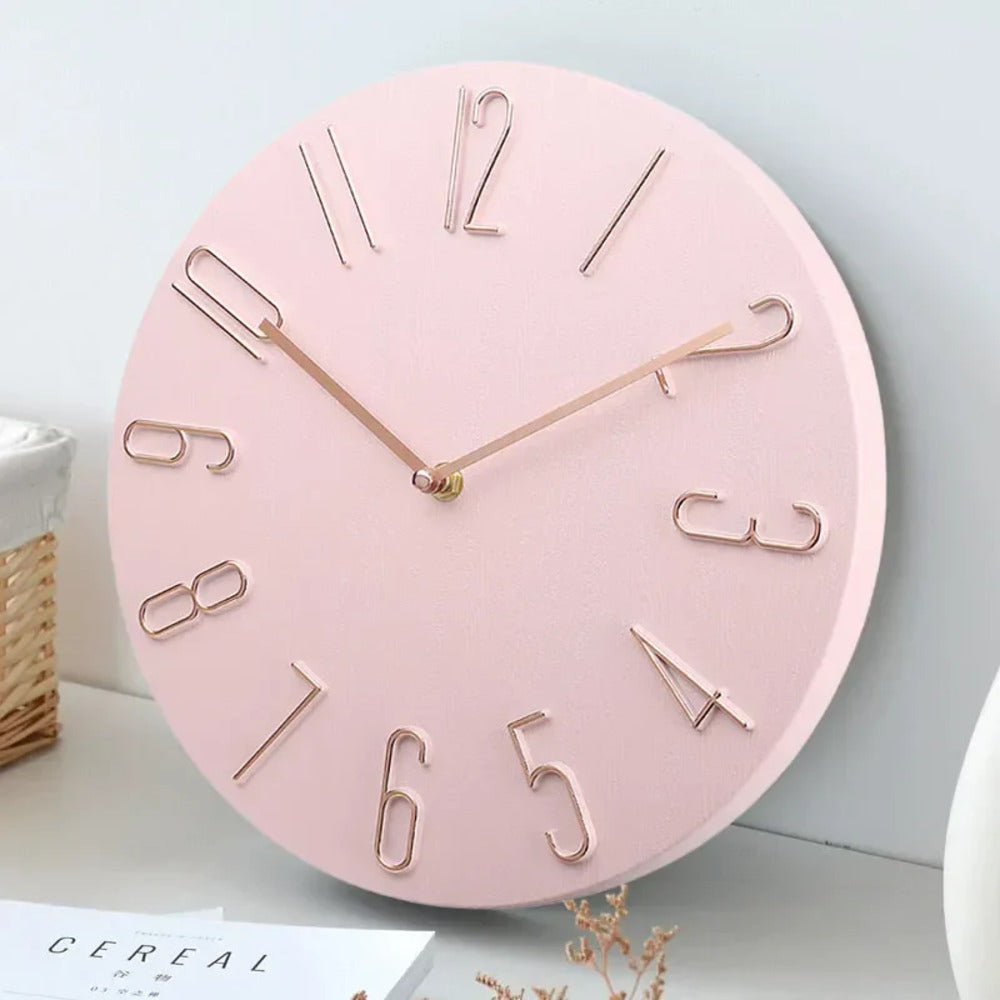 Geruisloze wandklok met quarzuurwerk – minimalistisch design