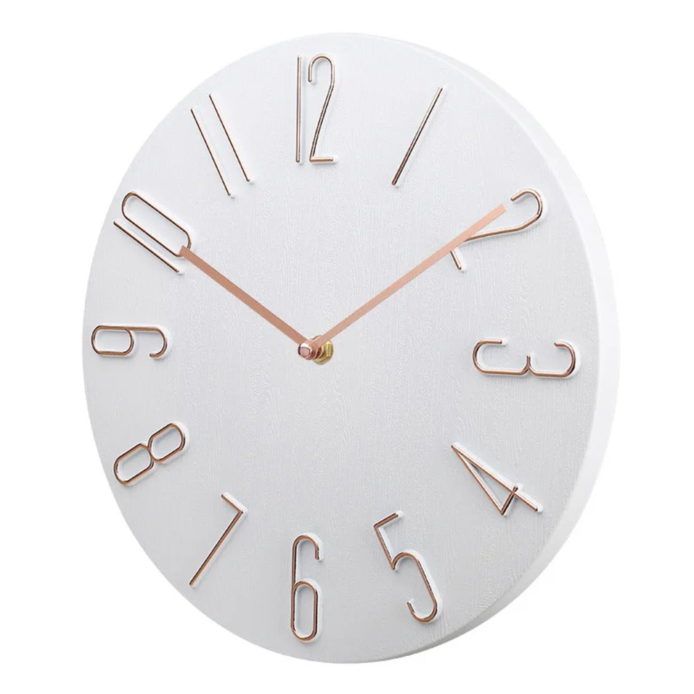 Geruisloze wandklok met quarzuurwerk – minimalistisch design