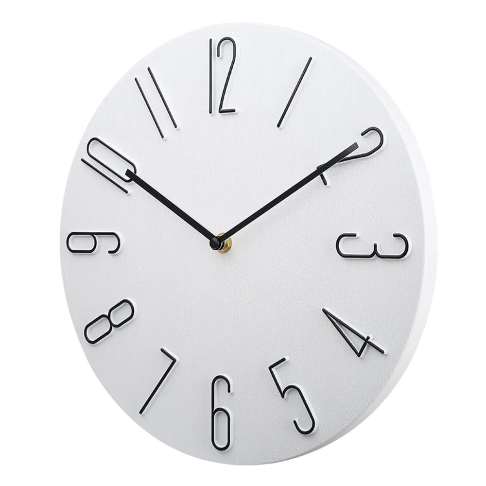 Geruisloze wandklok met quarzuurwerk – minimalistisch design
