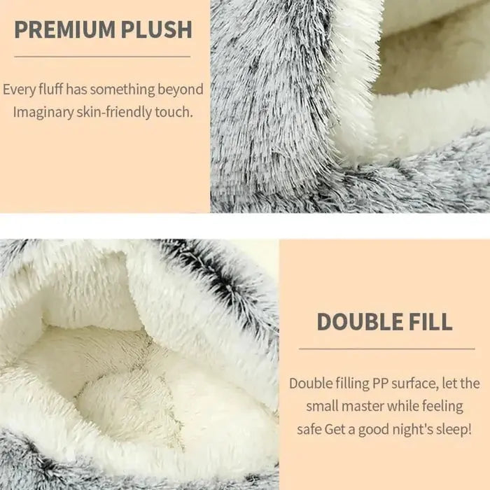 Pluche huisdierenbed voor hond en kat – antislip en wasbaar