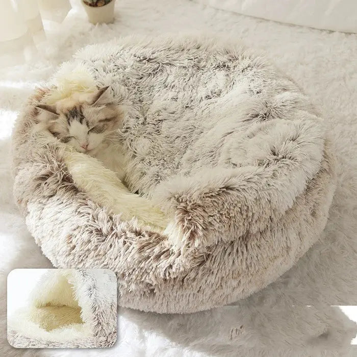 Pluche huisdierenbed voor hond en kat – antislip en wasbaar