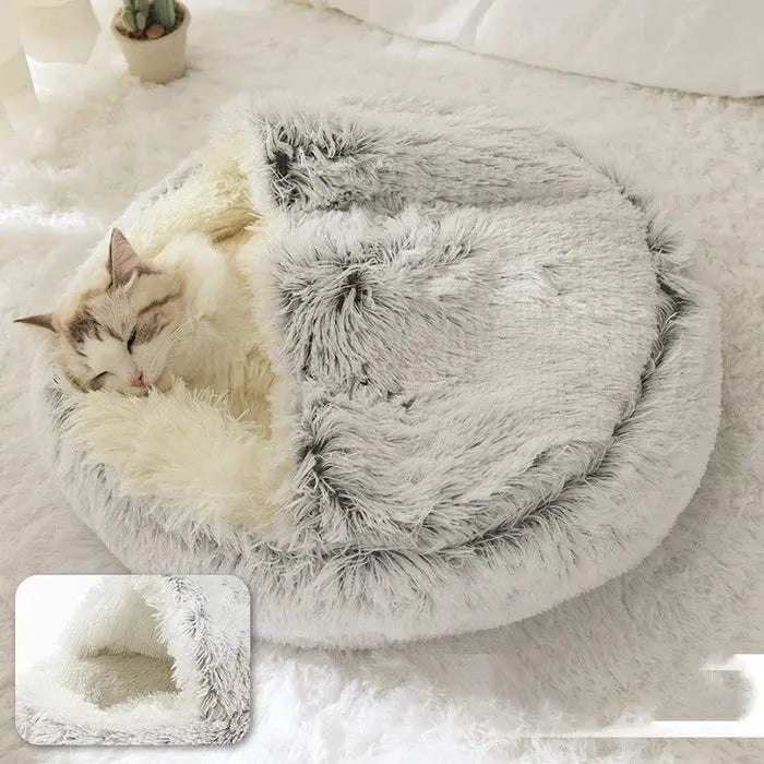 Pluche huisdierenbed voor hond en kat – antislip en wasbaar